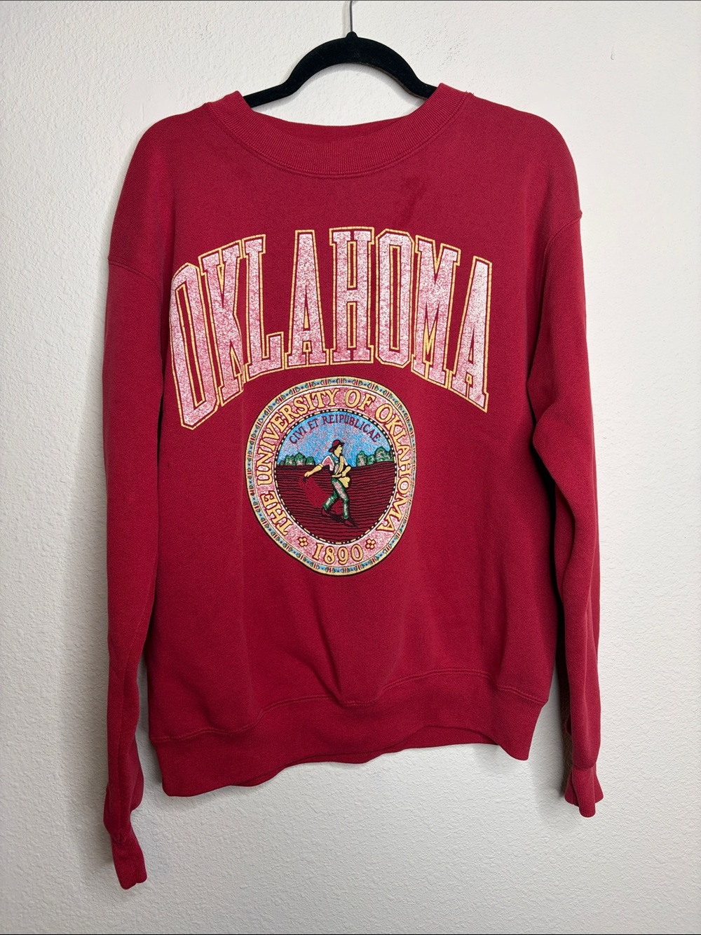 Galt Sand Vintage 90s Well Worn The University of Oklahoma Sweatshirt Size Large